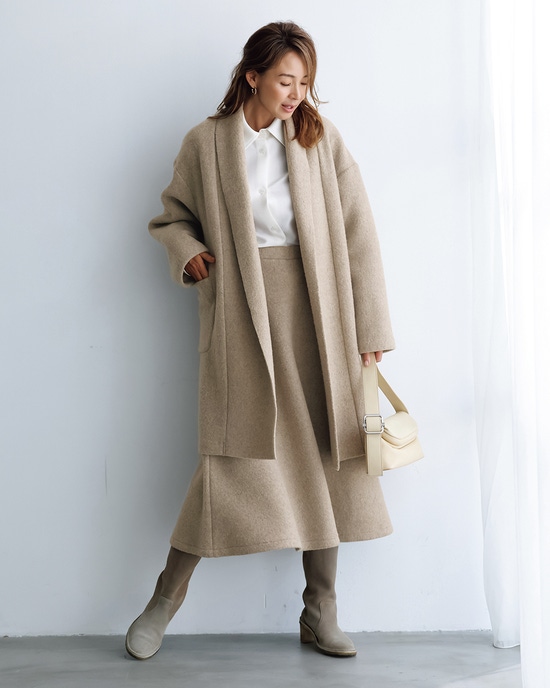 ストレッチウール・Aラインスカート