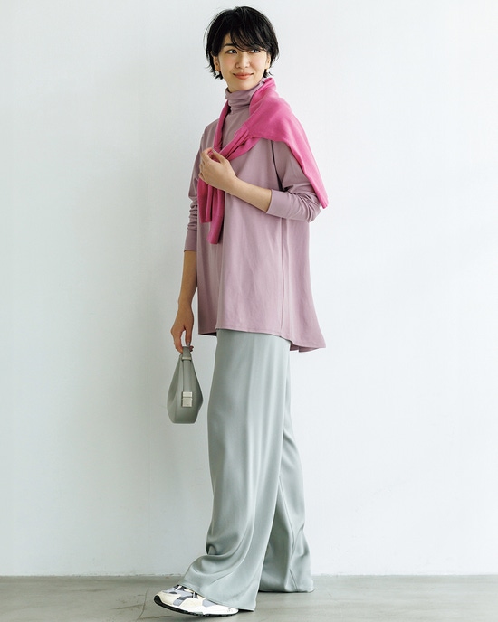 超長綿・タートルネックフレアチュニック