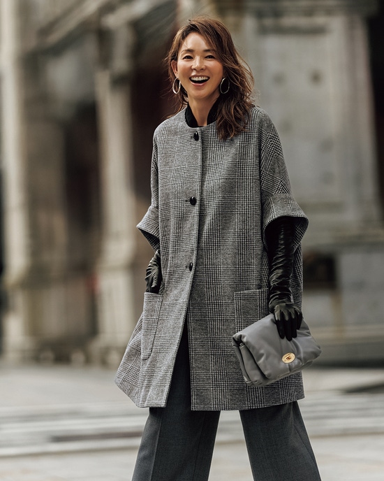 起毛ニードル・ポンチョコート