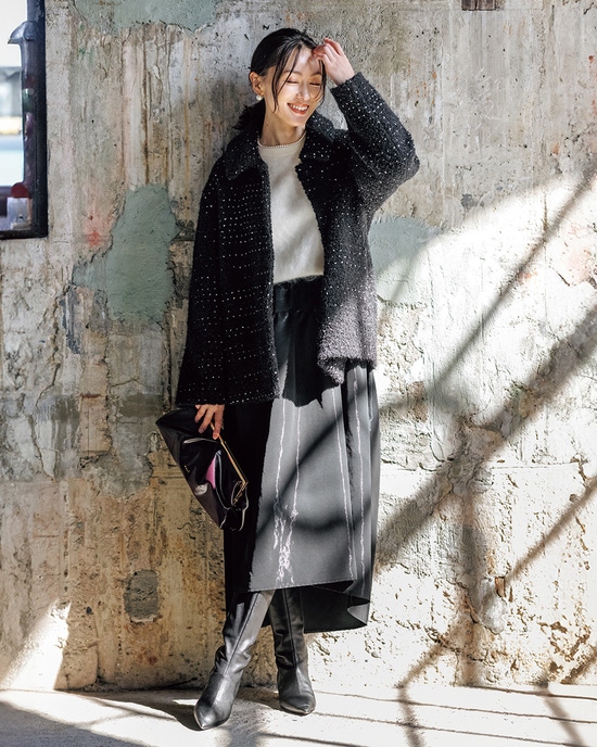 ミックスツイード・ジャケットブルゾン