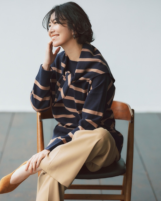 ウール混・ニットスカーフ