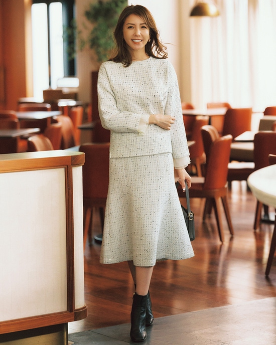 ツイーディジャカード・ミディスカート