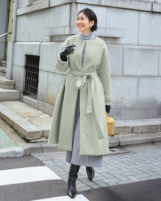 ウールライクニードル・ロングコート