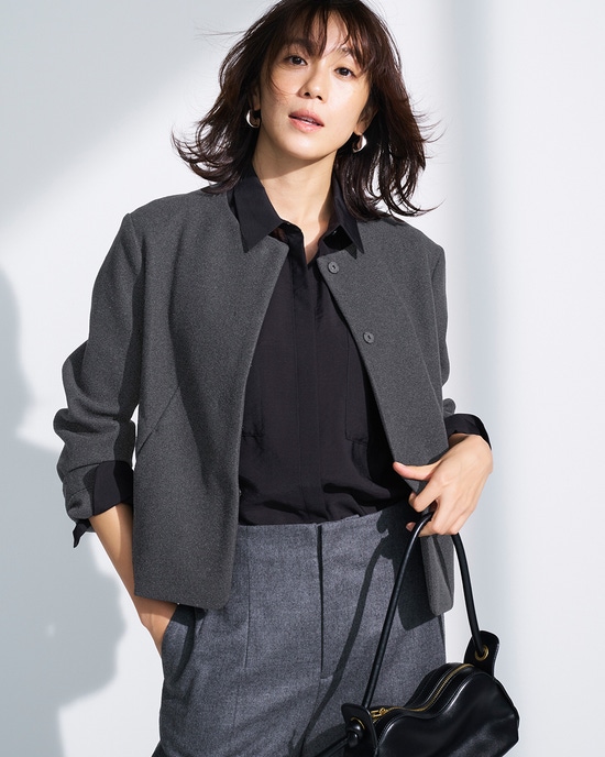 ウールライクニードル・2WAYフリルジャケット