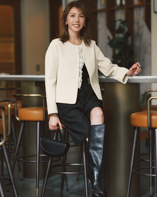 ウールライクニードル・2WAYフリルジャケット