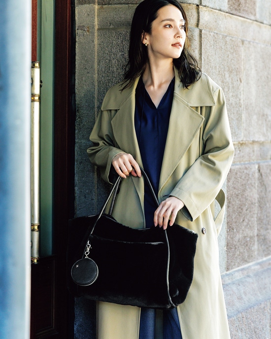 エコファー・チャーム付きトートバッグ