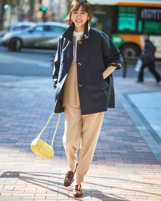 コットンブレンド・ステンカラーコート