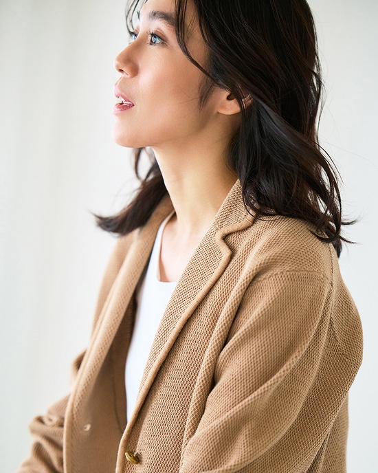 鹿の子ニット・トリムジャケット