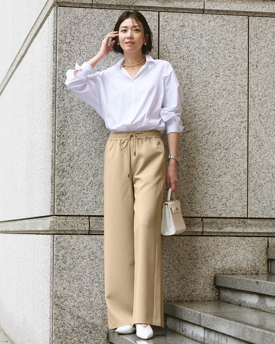 スポンジWクロス・イージーワイドパンツ