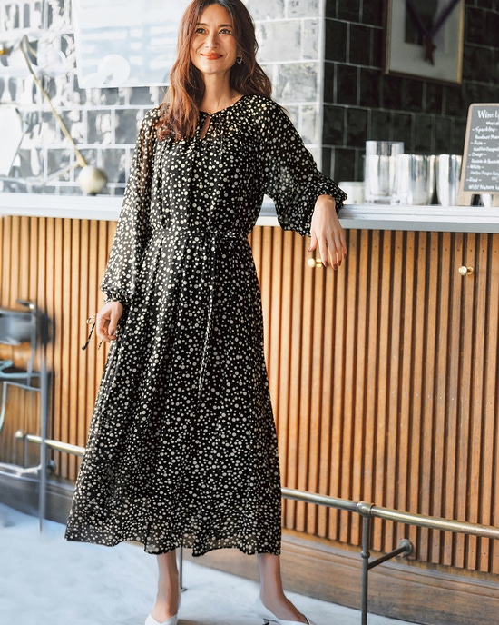 シアーシフォン・ギャザーベルトワンピース