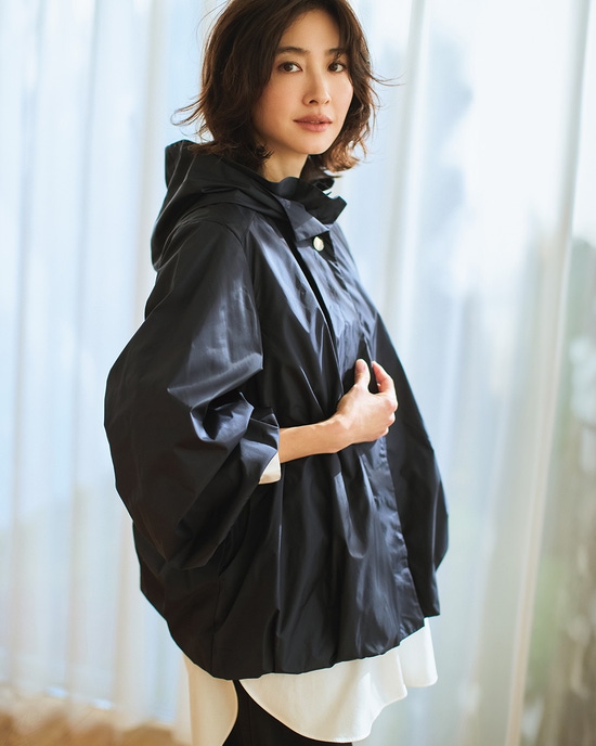 スタンドフリル・タフタフーディブルゾン