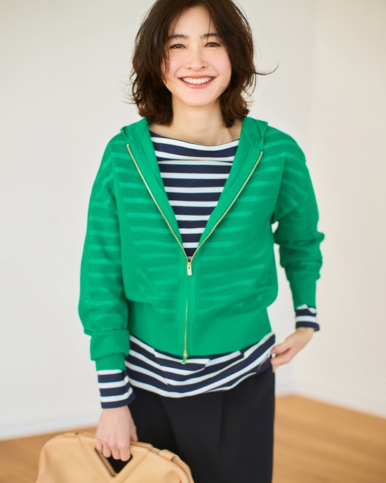 スパークリングニット・ジップパーカー