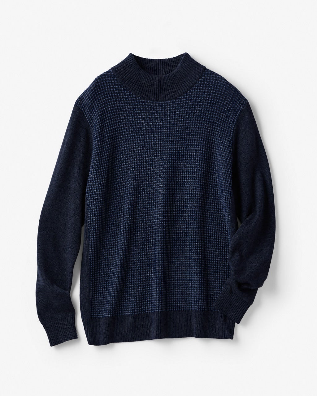 リブ編み モックネックセーター/40代50代からのレディース・メンズ