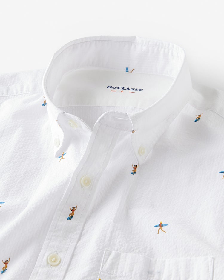 ライトコットン・シアサッカーシャツ半袖 詳細画像 ホワイト・パターン2 2