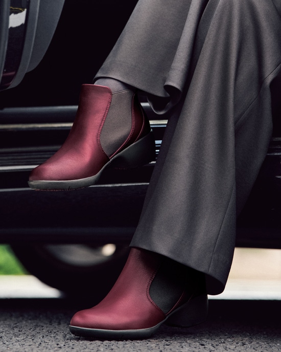 レザーサイドゴアアンクルブーツ