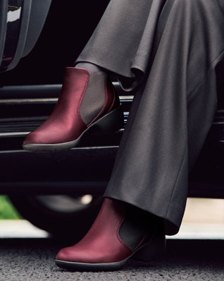 レザーサイドゴアアンクルブーツ