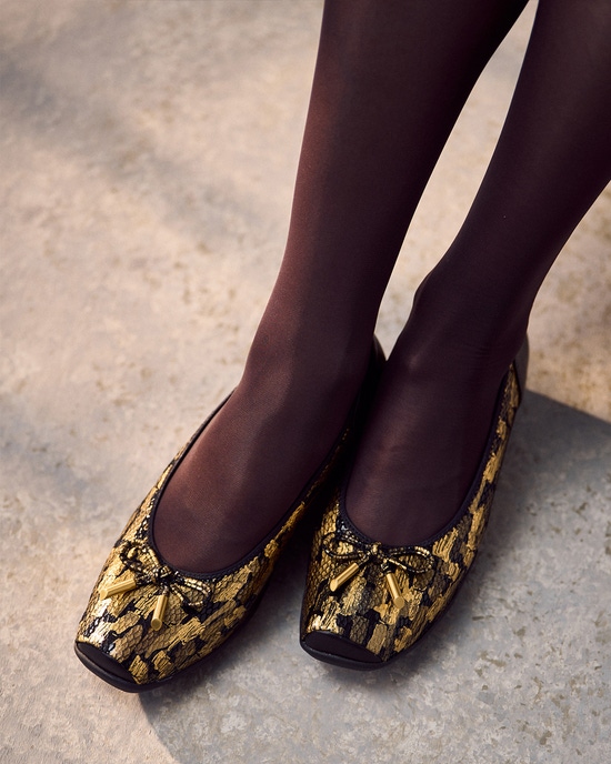 撥水ストレッチレザーリボンバレエ301