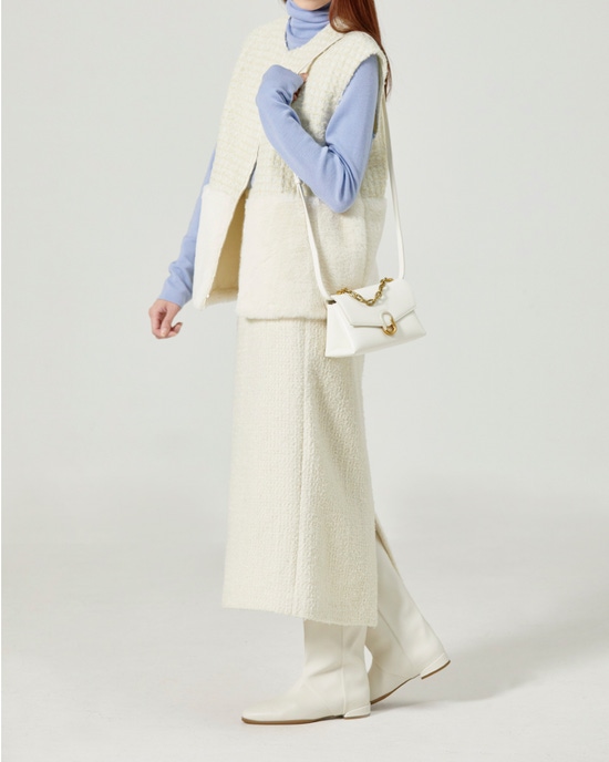 撥水ストレートハーフブーツ